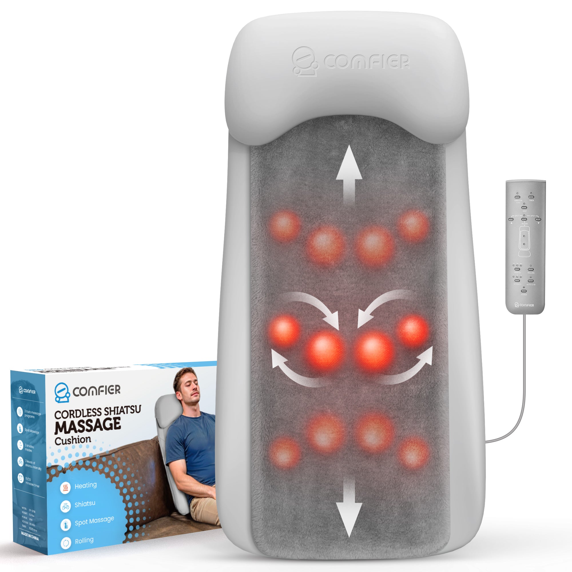 Cordless Back Massage Chair Pad with Multi Functions - 2311B