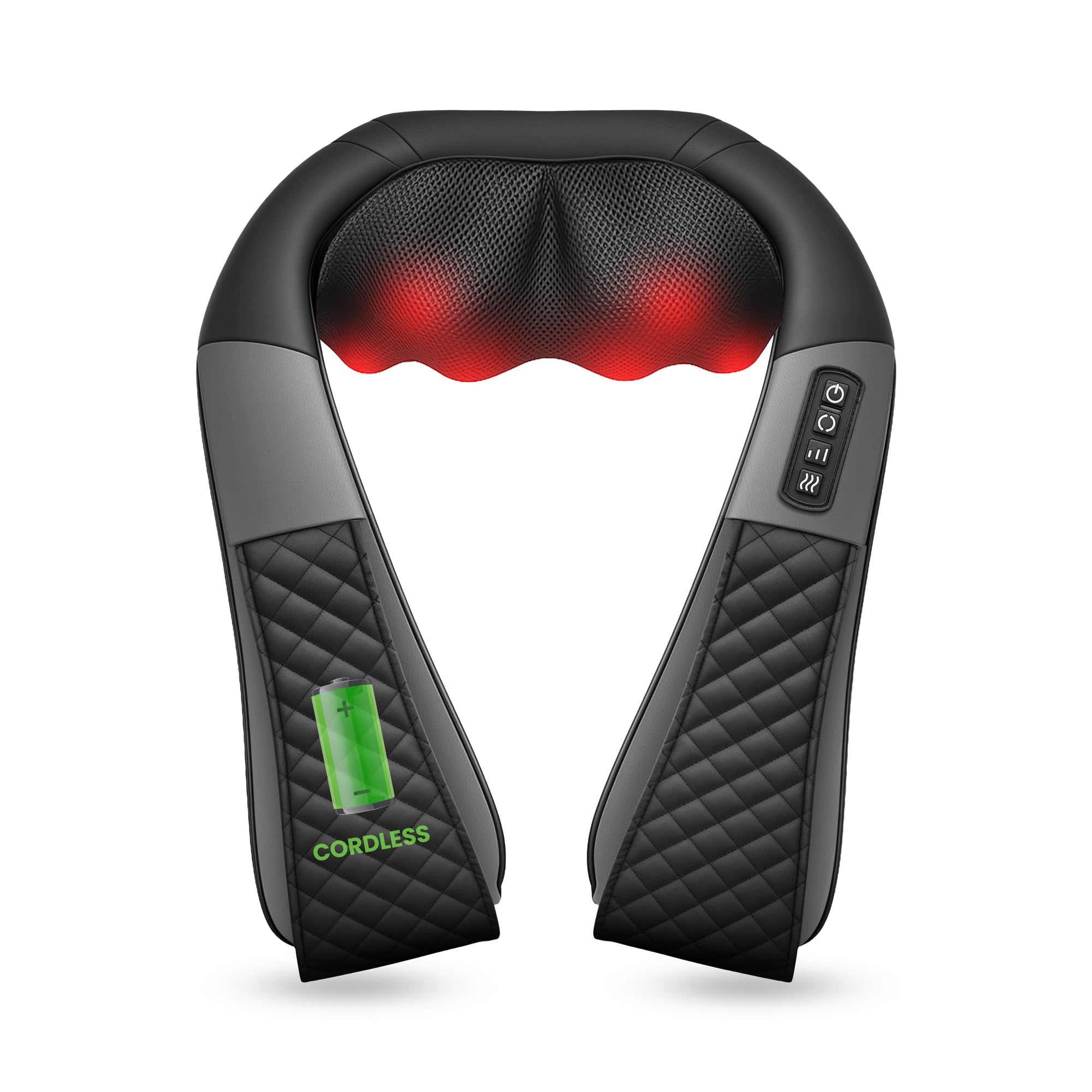 COMFIER Cordless Neck Massager for Pain Relief Deep Tissue, Shiatsu Shoulder Massager with Heat, 3D Kneading Back Massager Pillow, Rechargable & Portable CF-6505