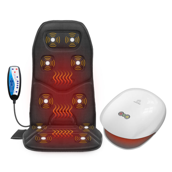 Comfier Wireless Hand Massager + Comfier Vibration Back Massage Cushion with Heat