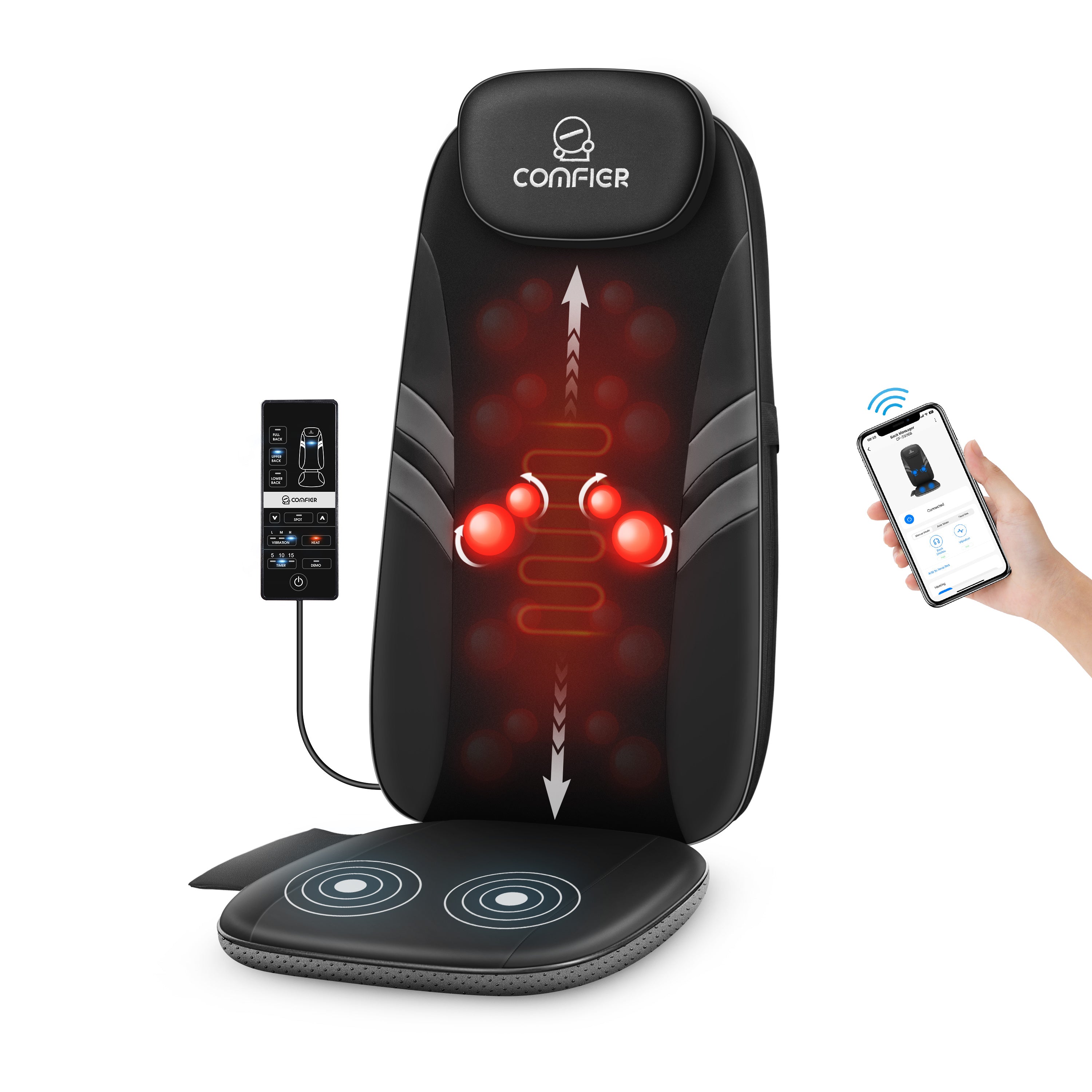 COMFIER Back Massager for Back Pain Relief with APP Control - CF-2506-APP