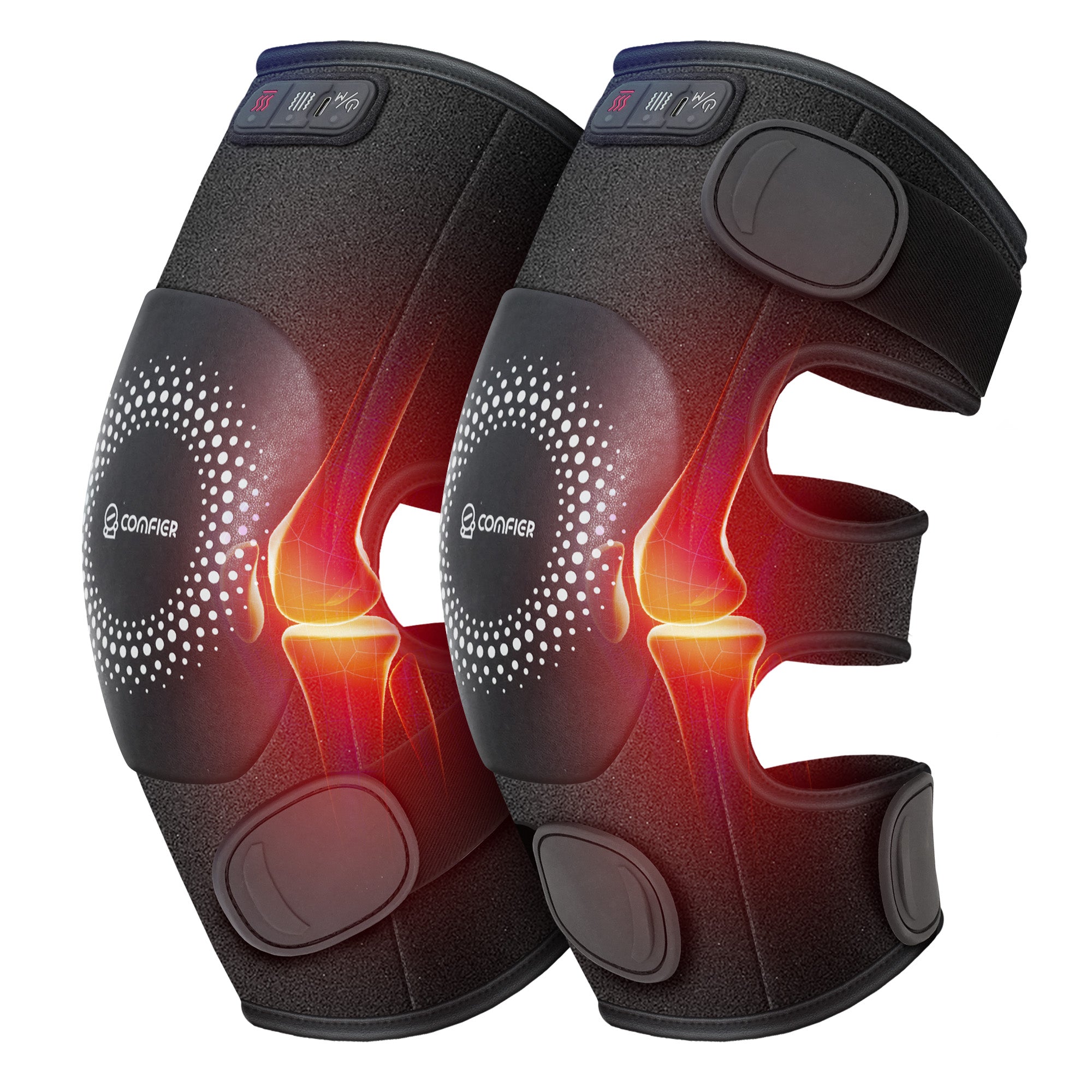 Comfier Masajeador de Rodilla Inalmbrico Con Calor Y Vibracin Para Aliviar El Dolor, Almohadilla Trmica de Grafeno Comfier Masajeador de Rodilla Inalmbrico Con Calor Y Vibracin Para Aliviar El Dolor, Almohadilla Trmica de Grafeno