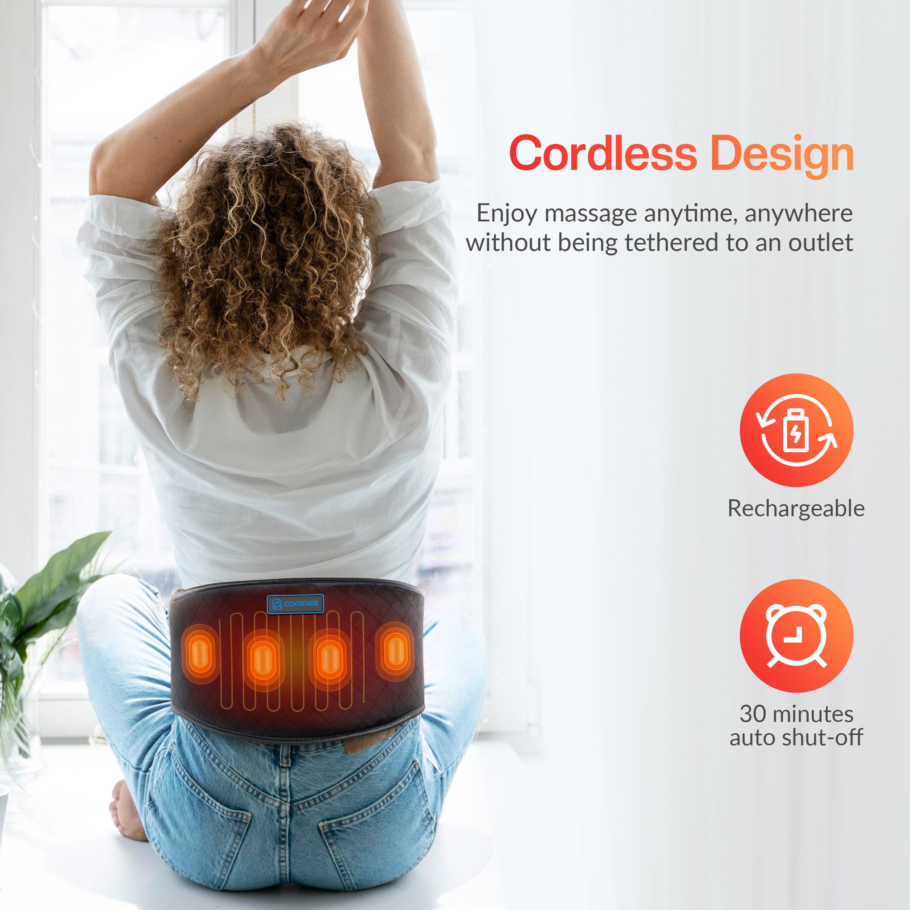 COMFIER Cordless Heating Pad for Back Pain Relief with heat - CF-6006C