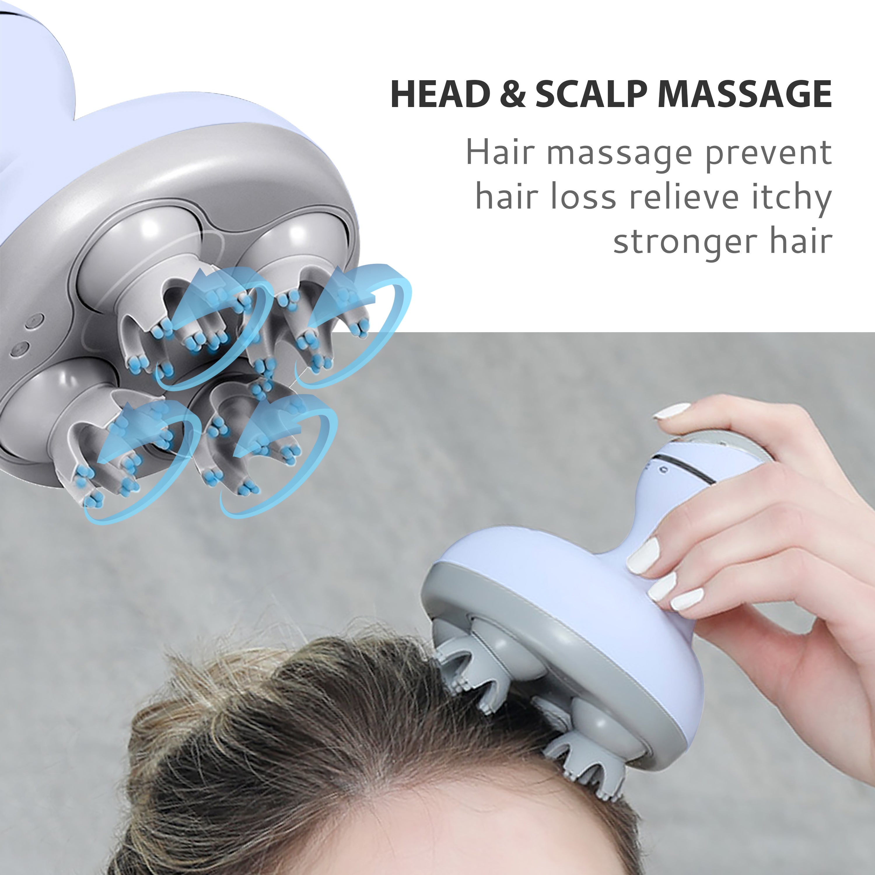 Comfier Cordless Hair Scalp Massager,head massager for Hair Growth, Deep Clean and Stress Relax (Light Blue) - 4902LB