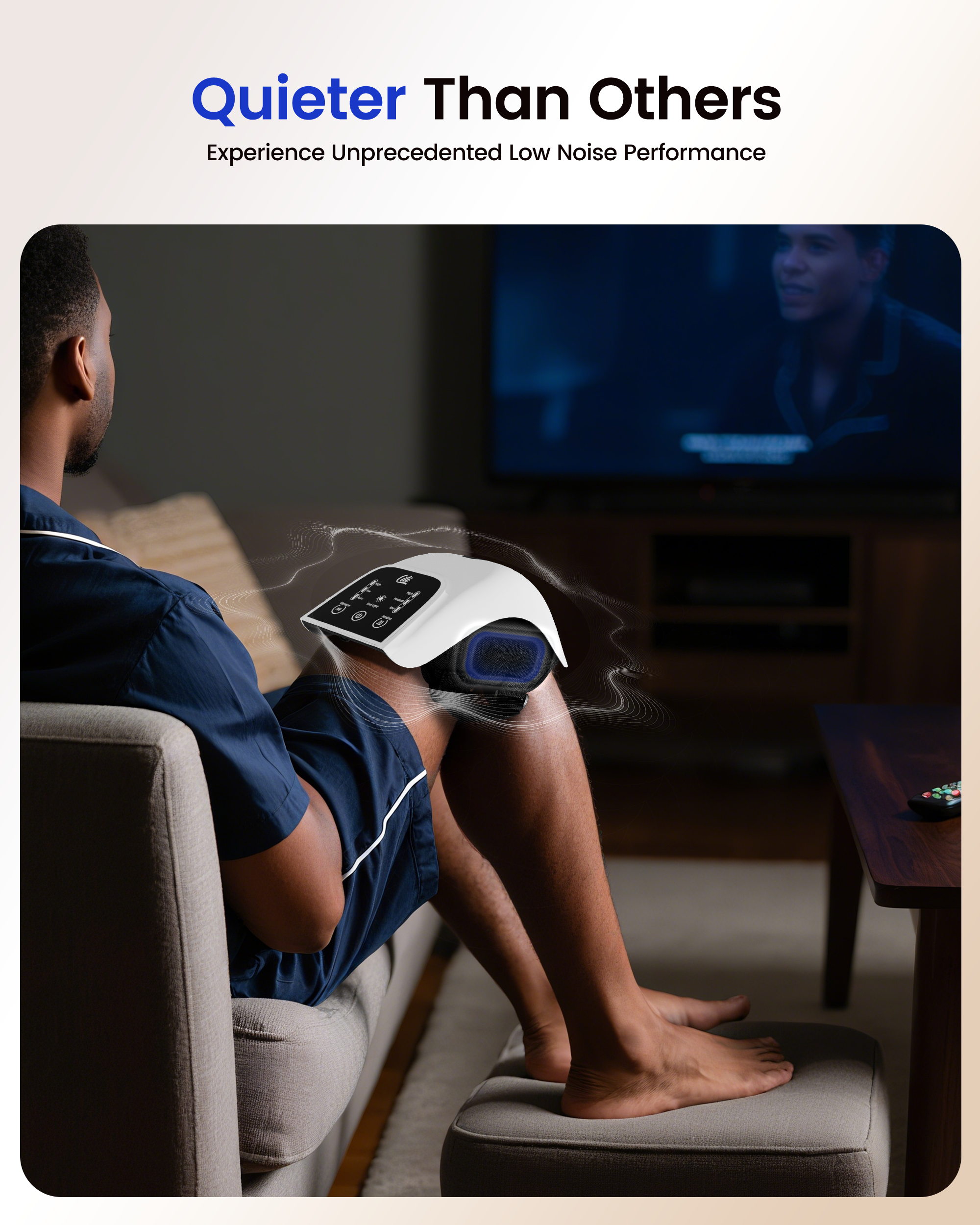 CILI Cordless Knee Massager with Heat, Red Light Knee Massager for Pain Relief, Heated Knee Brace with 3 Heat & 3 Vibration Levels CL-5504