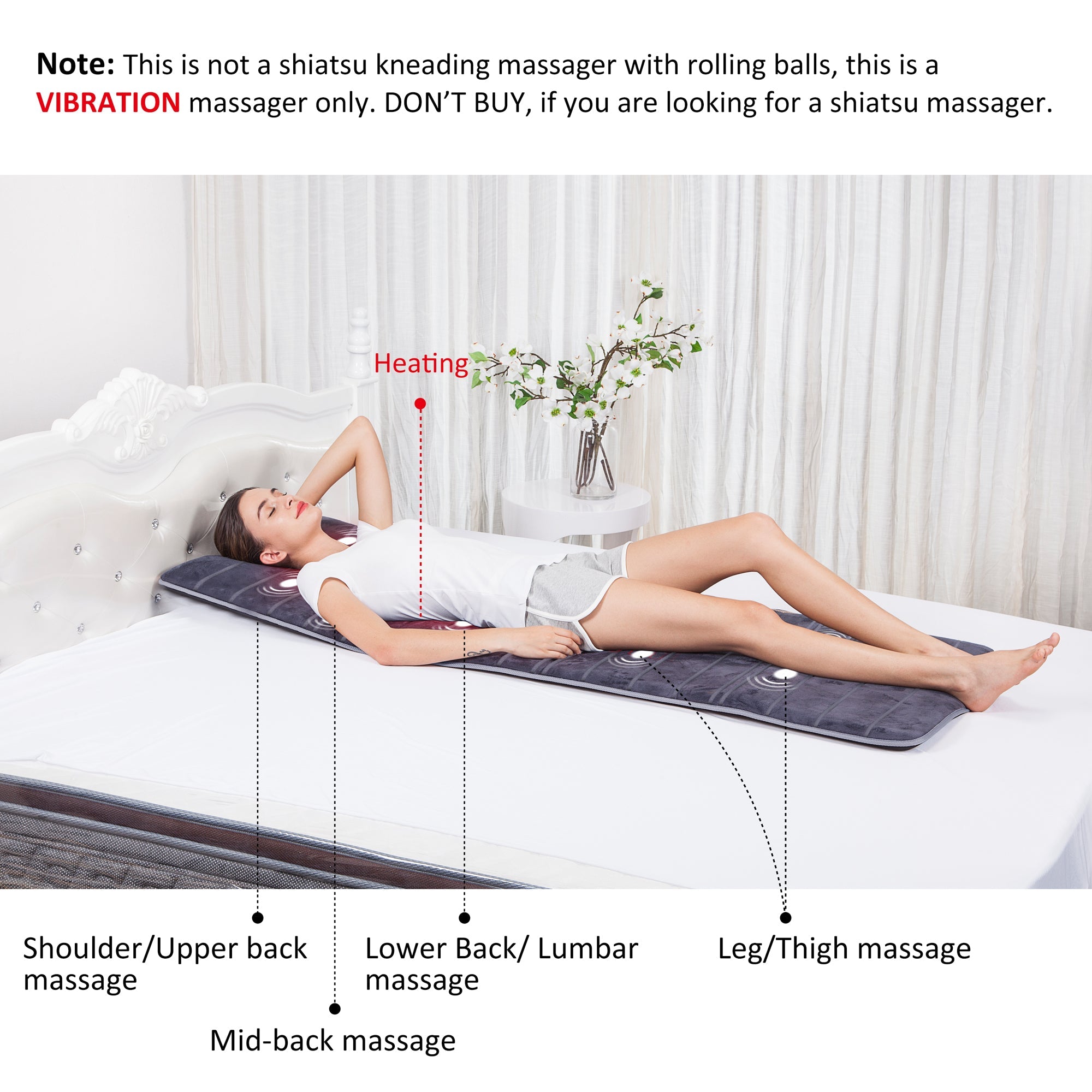 Copy of Comfier Full Body Massage Mat with Heat & Vibration Motors & 2 Therapy Heating pad - 3603S
