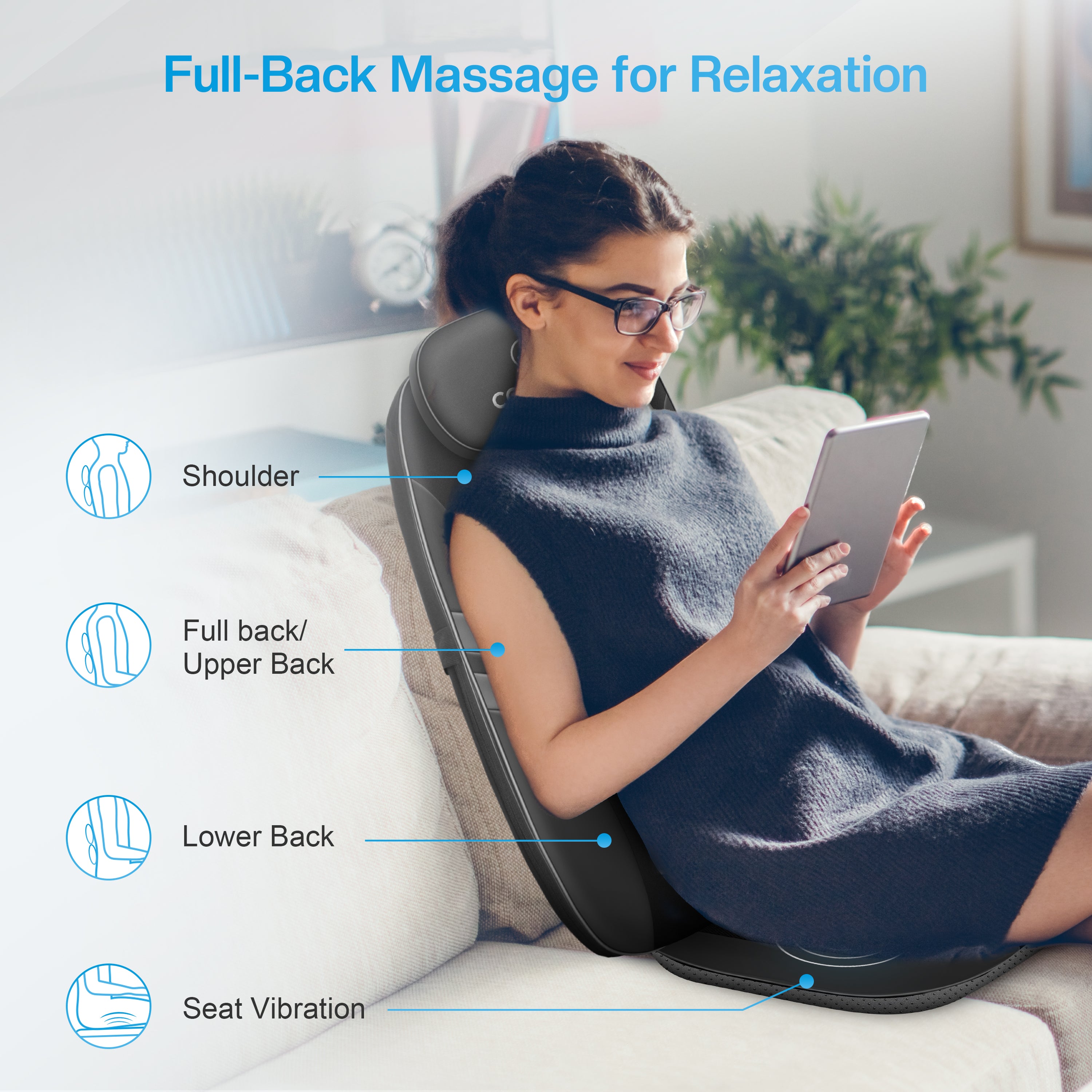 COMFIER Back Massager for Back Pain Relief with APP Control - CF-2506-APP