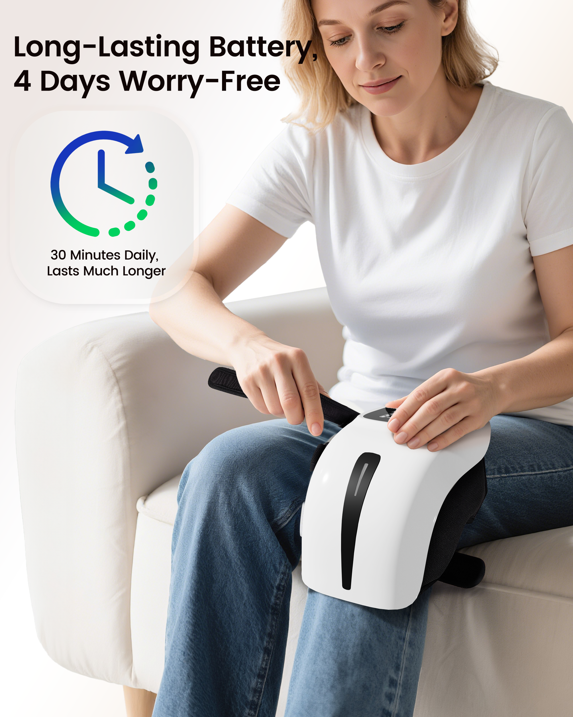 CILI Cordless Knee Massager with Heat, Red Light Knee Massager for Pain Relief, Heated Knee Brace with 3 Heat & 3 Vibration Levels CL-5504