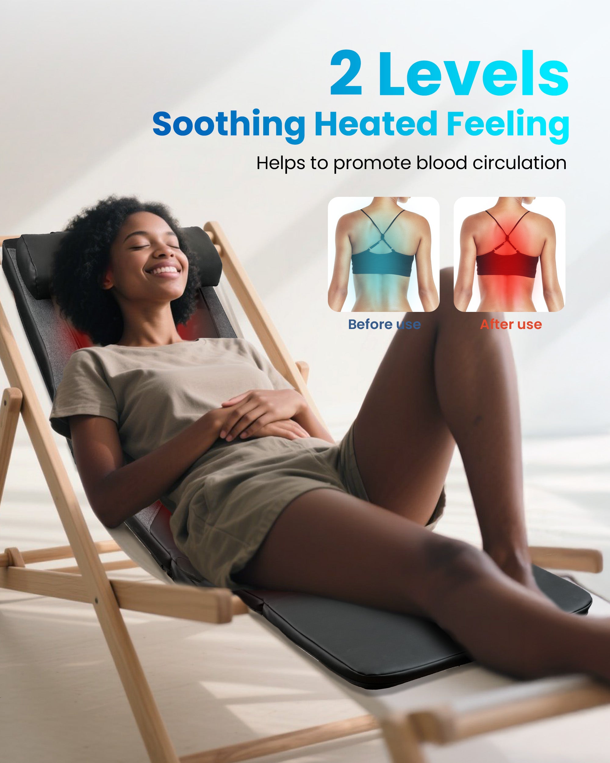 COMFIER Shiatsu Full Body Massage Mat with Heat, Back Massage Pad, Deep Tissue Kneading & Vibration Heating Chair Massager CF-3407