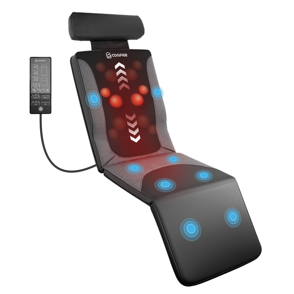 COMFIER Shiatsu Full Body Massage Mat with Heat, Back Massage Pad, Deep Tissue Kneading & Vibration Heating Chair Massager CF-3407