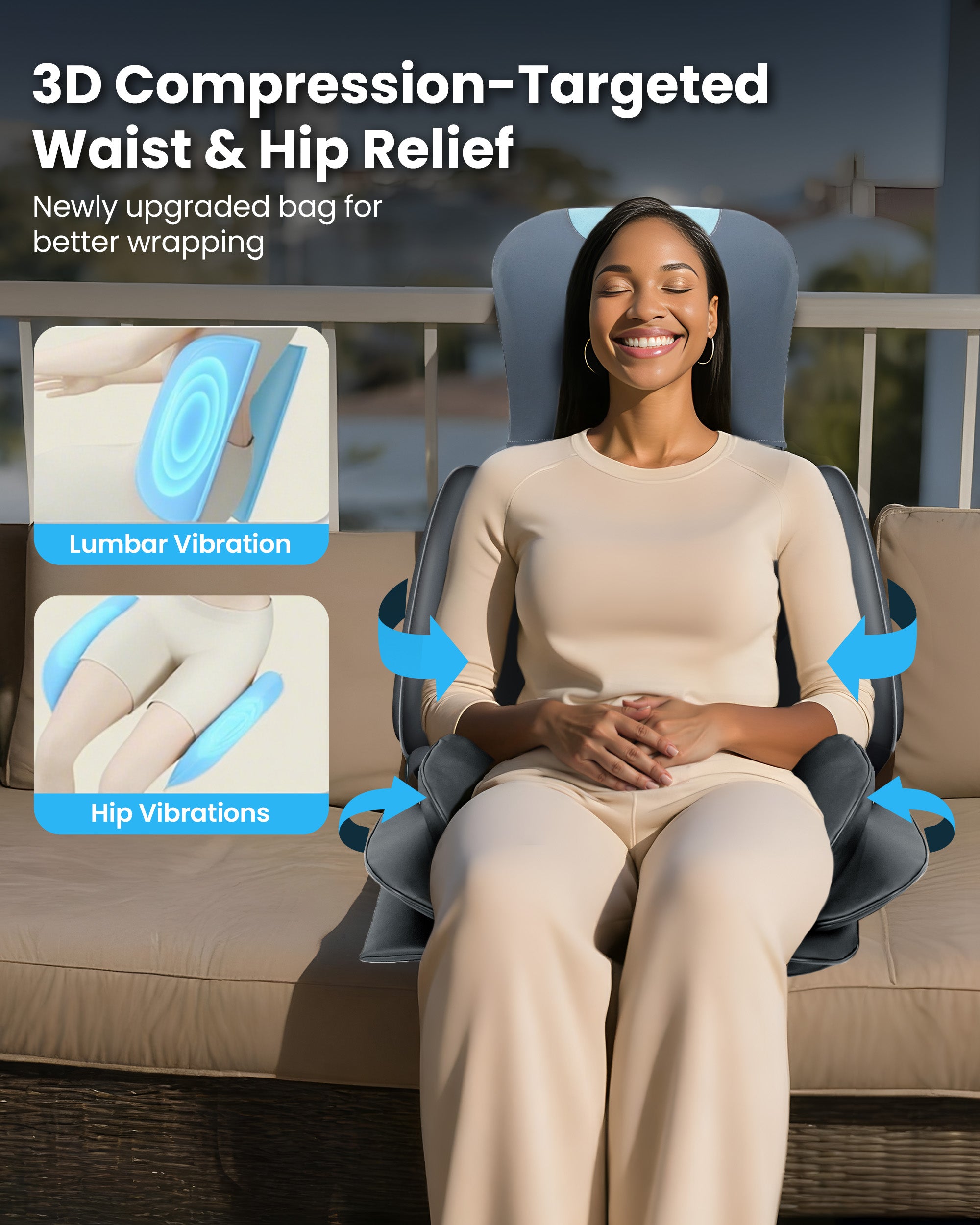 COMFIER Shiatsu Neck & Back Massager with Heat, Full Back Coverage Massage Chair Pad with 4D Kneading & Adjustable Neck Nodes, Waist & Hip Compression, for Home Office Use, Gifts for Men Women CF-2209