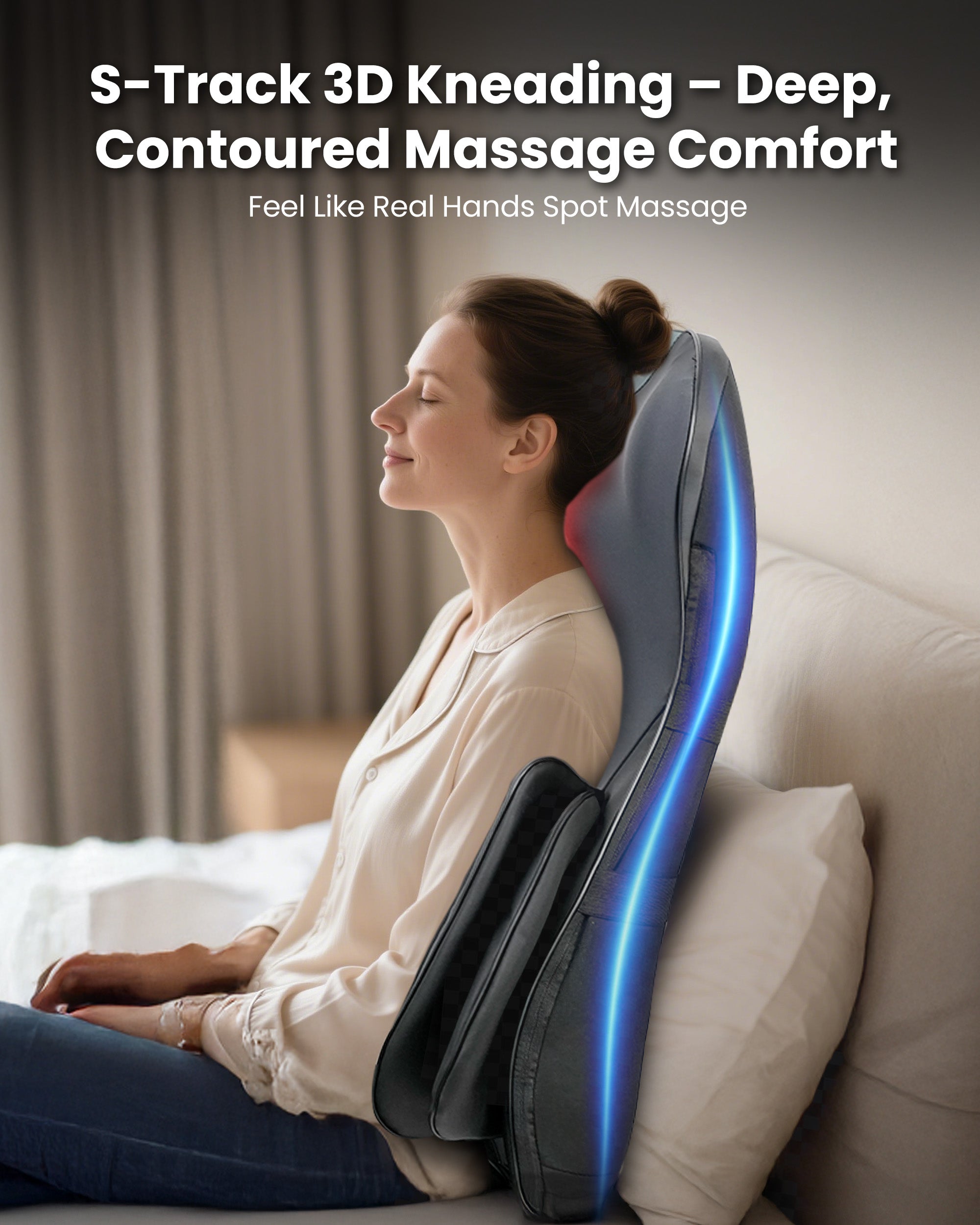 COMFIER Shiatsu Neck & Back Massager with Heat, Full Back Coverage Massage Chair Pad with 4D Kneading & Adjustable Neck Nodes, Waist & Hip Compression, for Home Office Use, Gifts for Men Women CF-2209