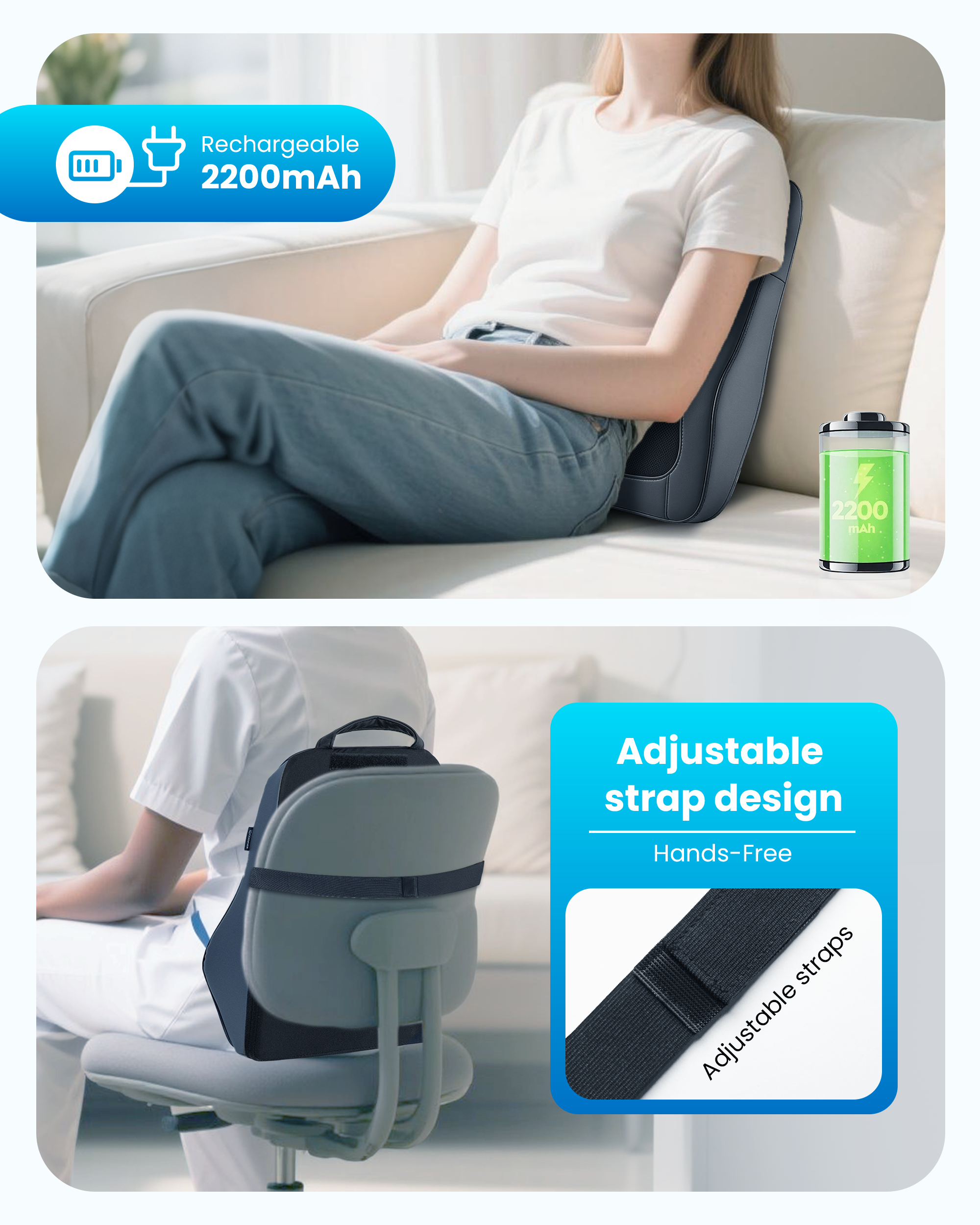 COMFIER Cordless Neck Massager with Heat, Vibration & Shiatsu Neck Back Massager for Pain Relief Deep Tissue, Rechargeable Shoulder Massager Pillow Portable CF-1228C
