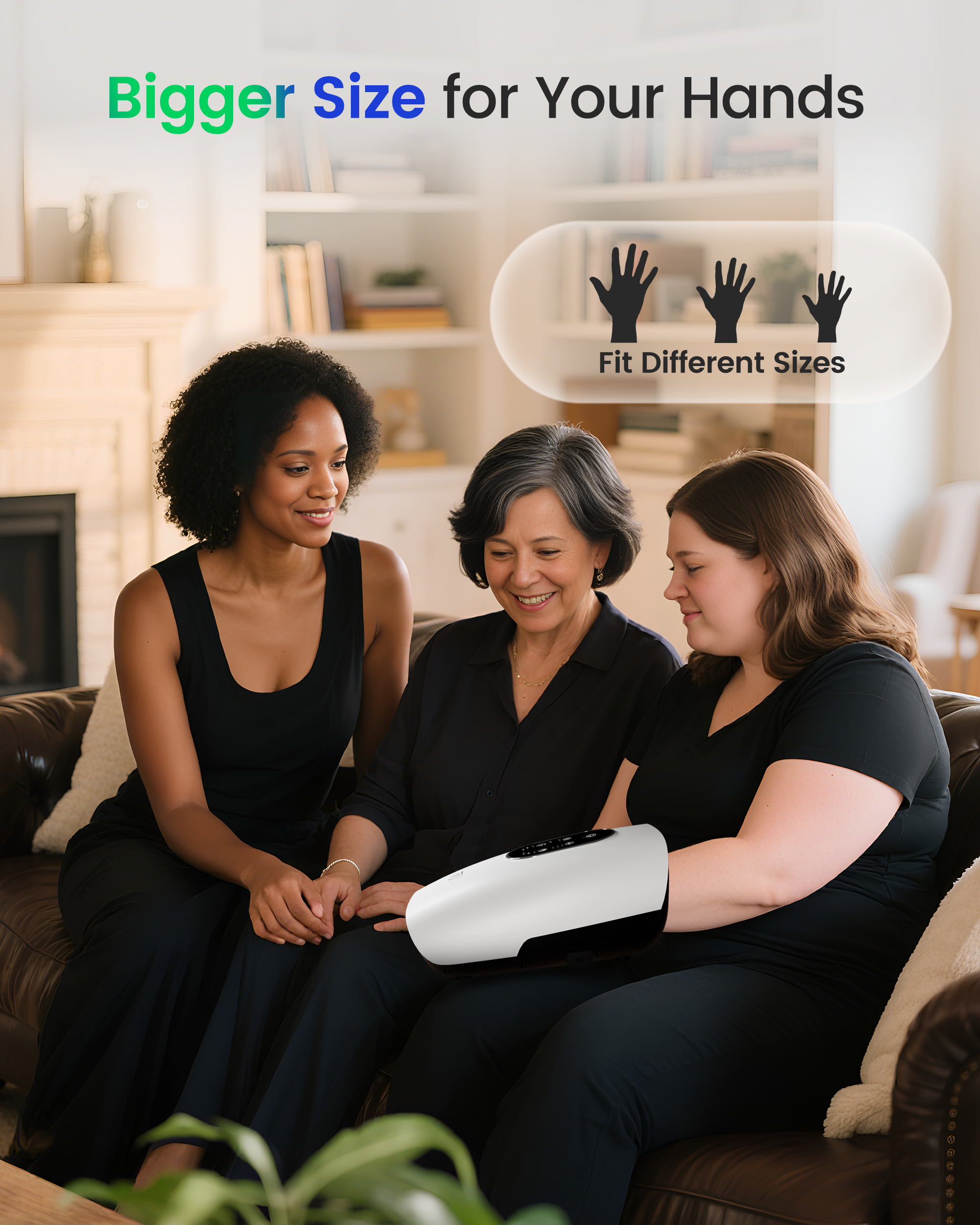 CILI Larger Size Hand Massager with Heat and Compression, USB-C Rechargeable