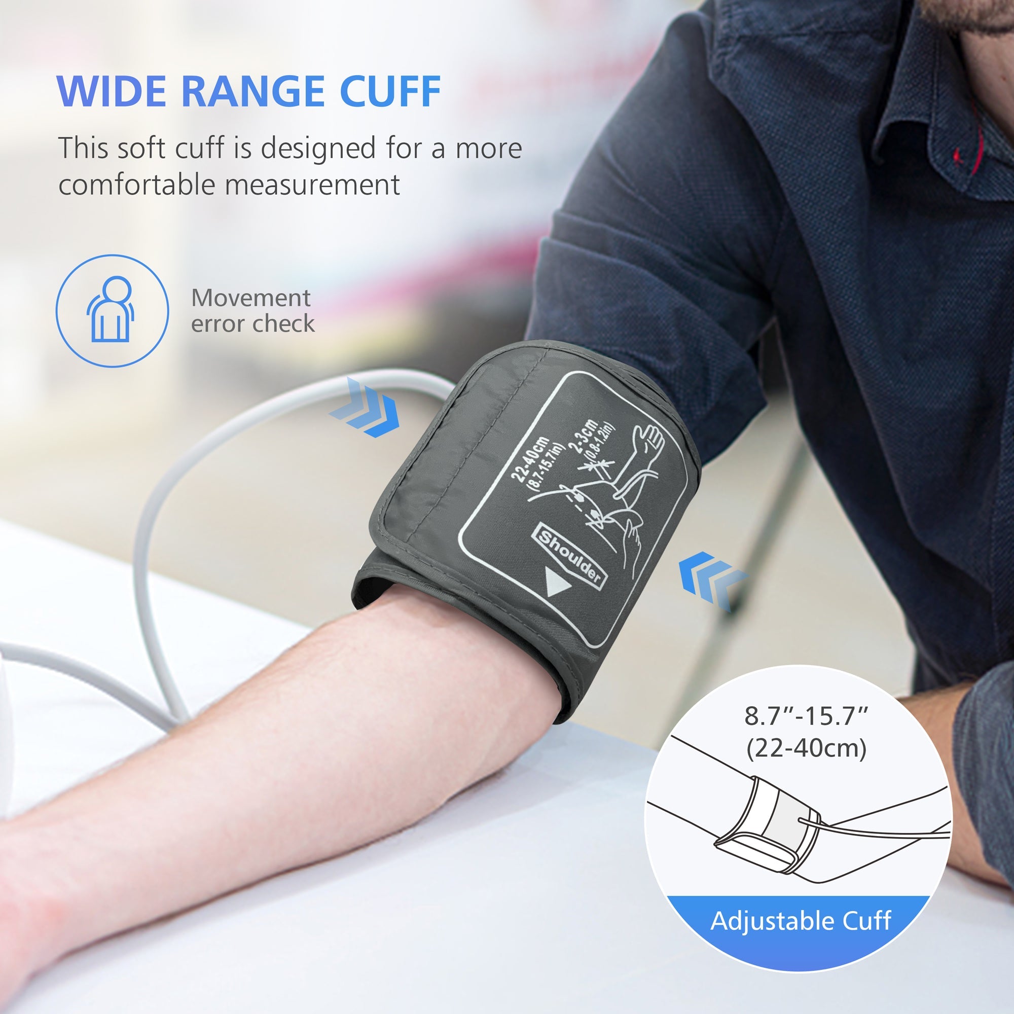 Copy of Comfier Arm Blood Pressure Monitor & Blood Pressure Cuff Machine for Home Use (Blue ) - B15BLU