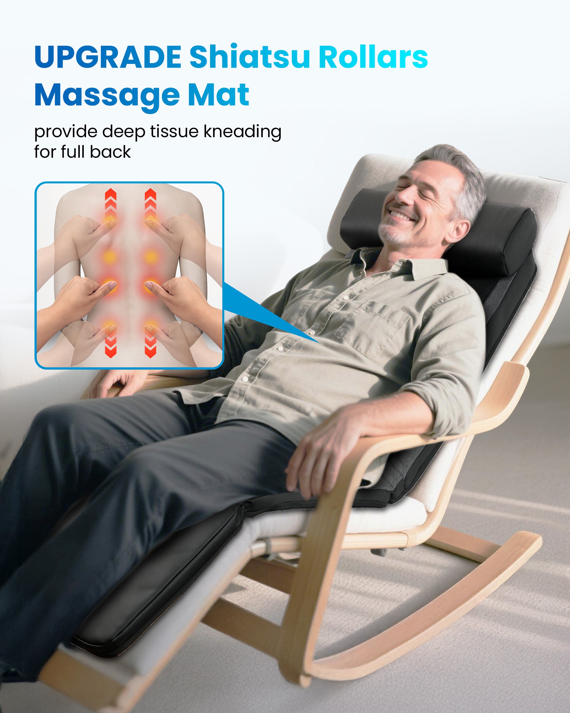COMFIER Shiatsu Full Body Massage Mat with Heat, Back Massage Pad, Deep Tissue Kneading & Vibration Heating Chair Massager CF-3407