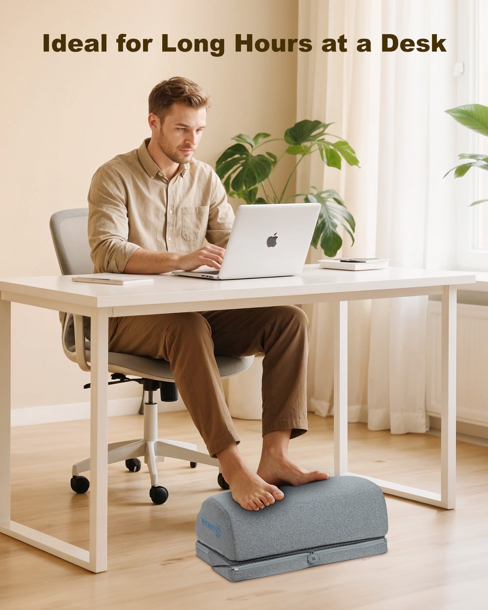 COMFIER Foot Rest Under Desk at Work with Heat, Vibration, Foot Heater Foot Warmer, 3 Height Under Desk Foot Rest for Office Chair, Gaming Chair Footstool, Ergonomic Heated Footrest, Computer Desk Use CF-5420
