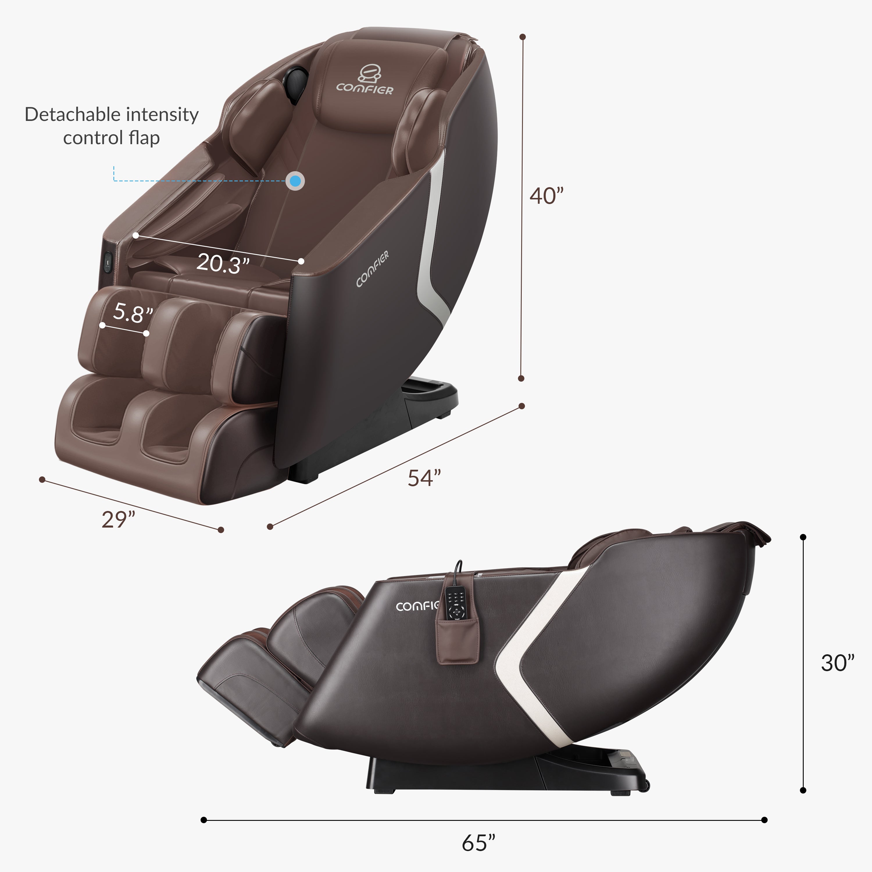 COMFIER 2023 Massage Chair Full Body,Zero Gravity Recliner with SL Track--CF-9212BR