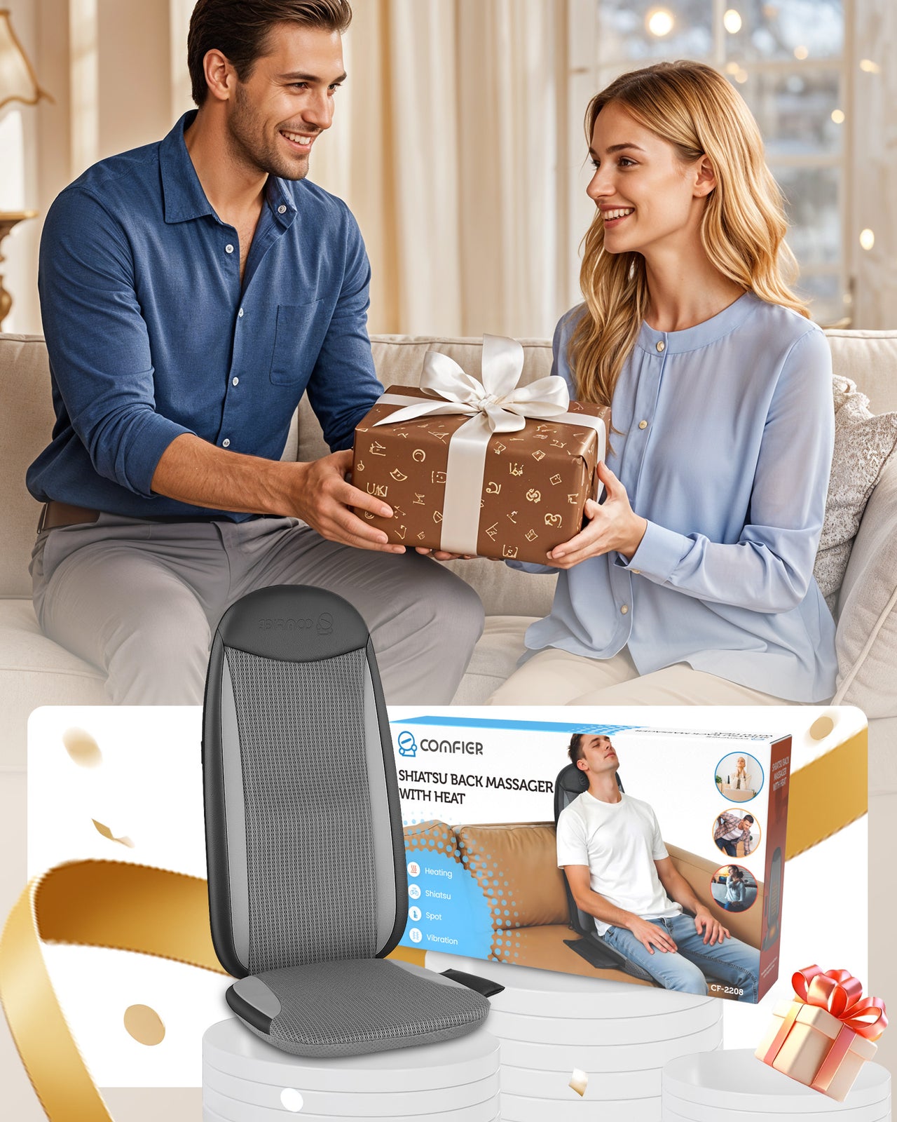 Portable Shiatsu Back Massager with Heat - 2208