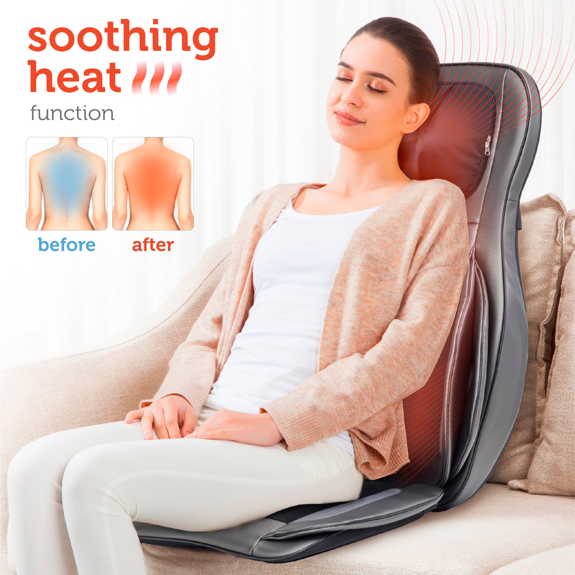 COMFIER Back Massager with Heat, App Control Vibration Massage Seat Cu –  Comfier