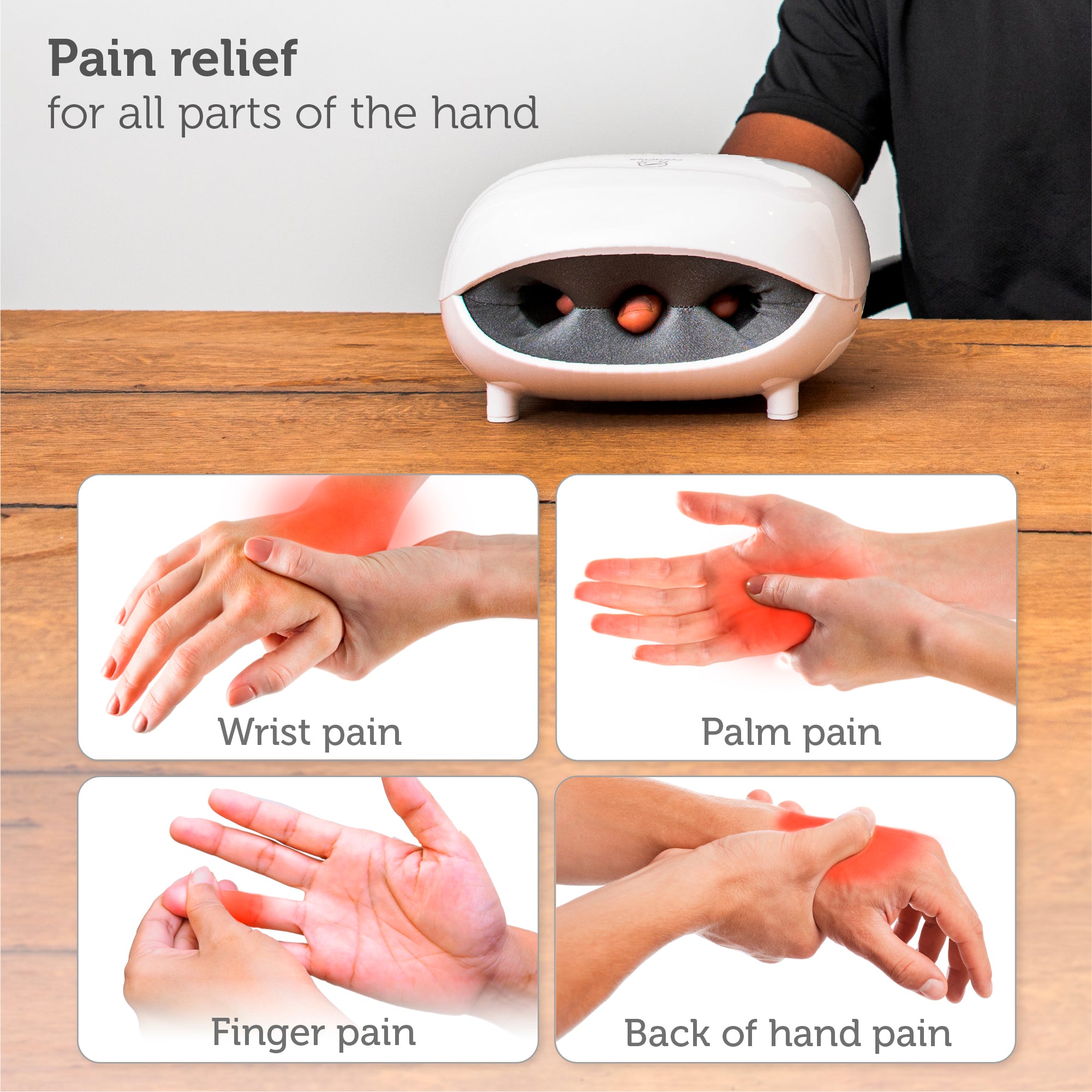 Comfier Wireless Hand Massager with Heat for Carpal Tunnel,Ideal Gifts(White)- 4803