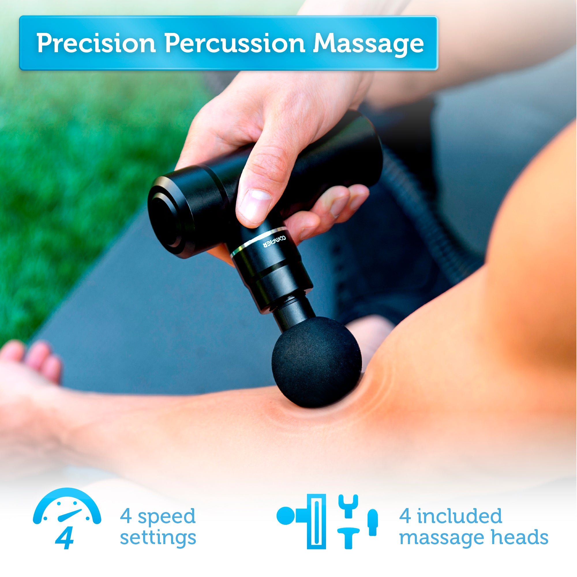 Comfier Massage Gun with Heat,Muscle Massge Gun for Athletes,Handheld Back  Massager with Heat,Handheld