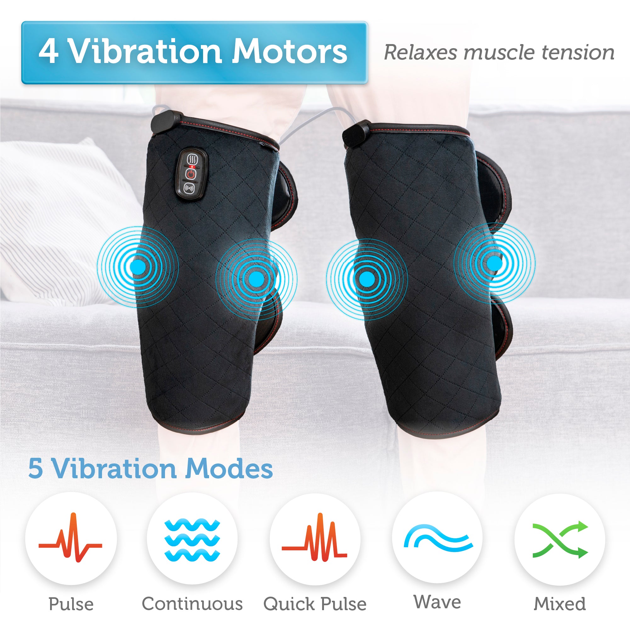 Comfier Knee Massager with Heat, Vibration Heating Pad for Knee, Knee Heating Pad for Relief, Leg Massager, Heated Knee Brace Wrap for Stress Relief