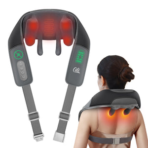 CiLi CILI Cordless Neck Massager with Heat, 4D Shiatsu Neck Shoulder Massager Deep Tissue Neck Back Massager Pillow, Wider Massage Head & More Heating Area CL-6826