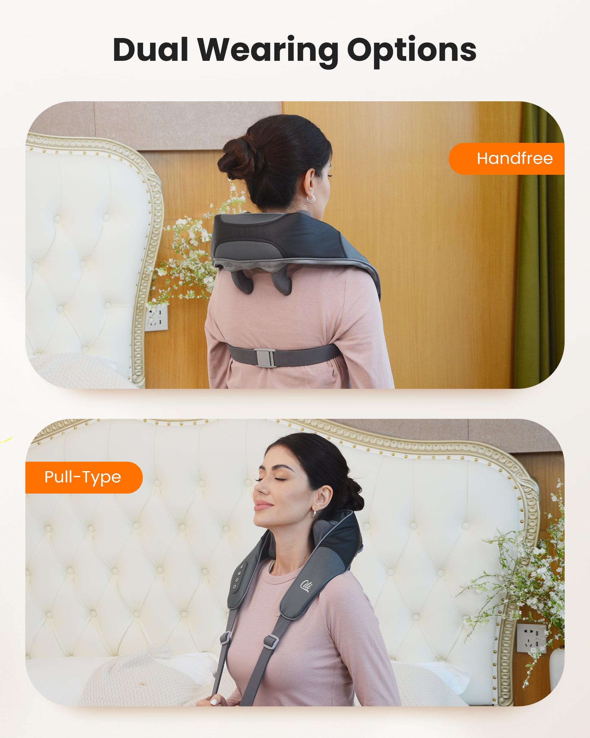 CiLi CILI Cordless Neck Massager with Heat, 4D Shiatsu Neck Shoulder Massager Deep Tissue Neck Back Massager Pillow, Wider Massage Head & More Heating Area CL-6826