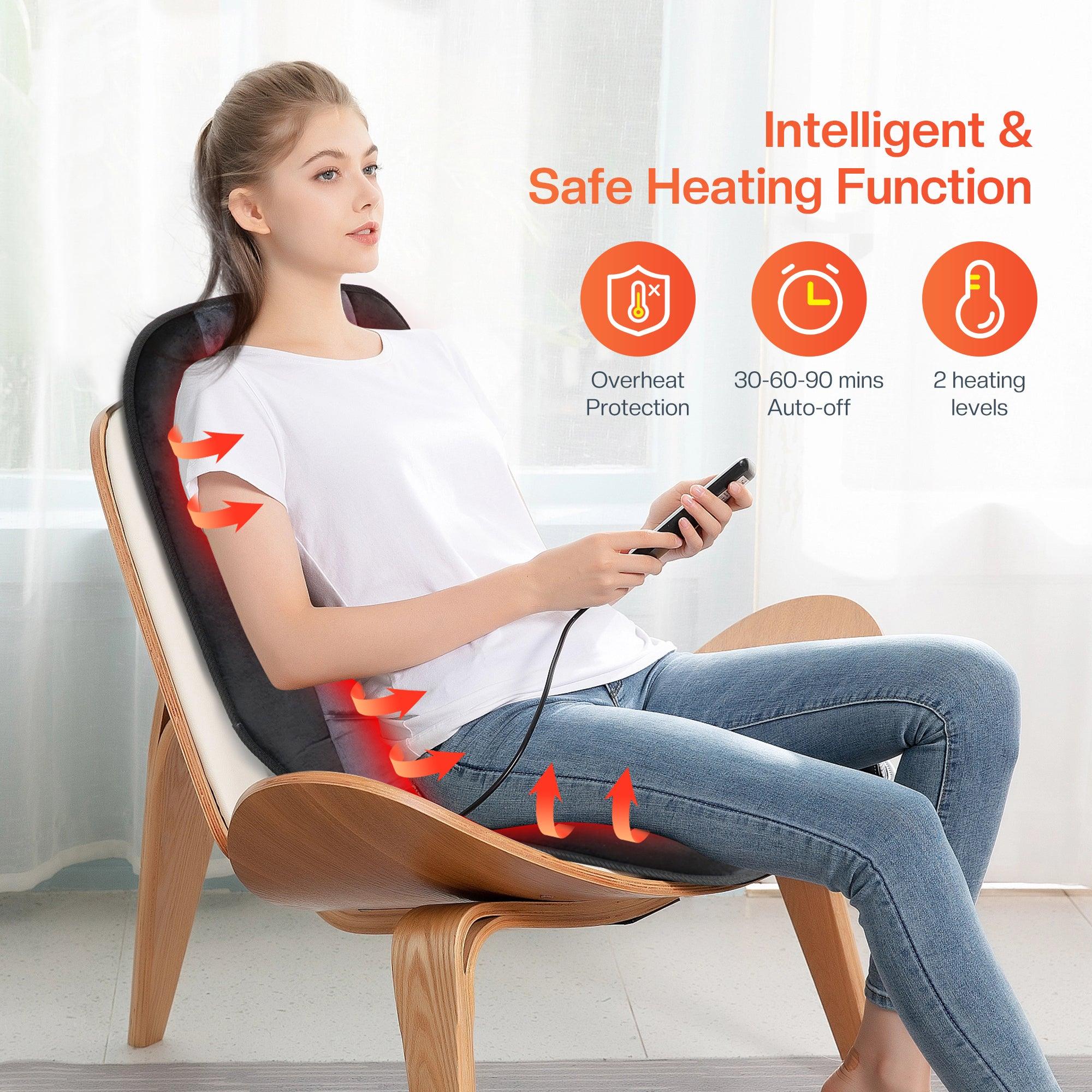 CiLi CILI Massage Chair Pad,Back Massage with Heat,Massage Pad with 10 Vibration Motors, Massage Chair for Home&Office Use CL-2613