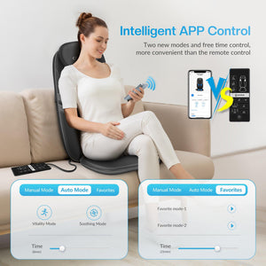 Comfier Back Massager Comfier Back Massager for Back Pain Relief with APP Control, Shiatsu Massage Chair Pad CF-2506