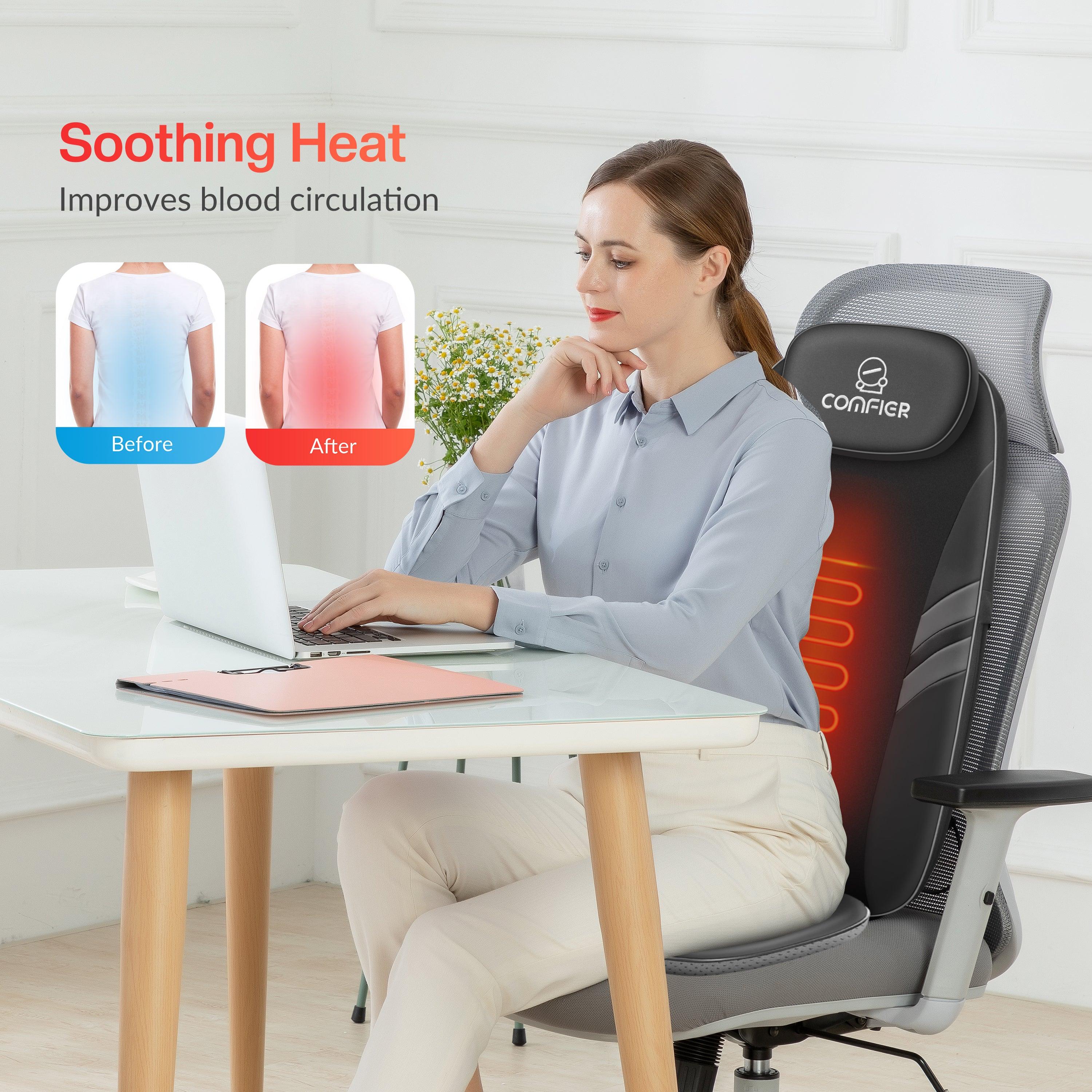 Comfier Back Massager Comfier Back Massager for Back Pain Relief with APP Control, Shiatsu Massage Chair Pad CF-2506