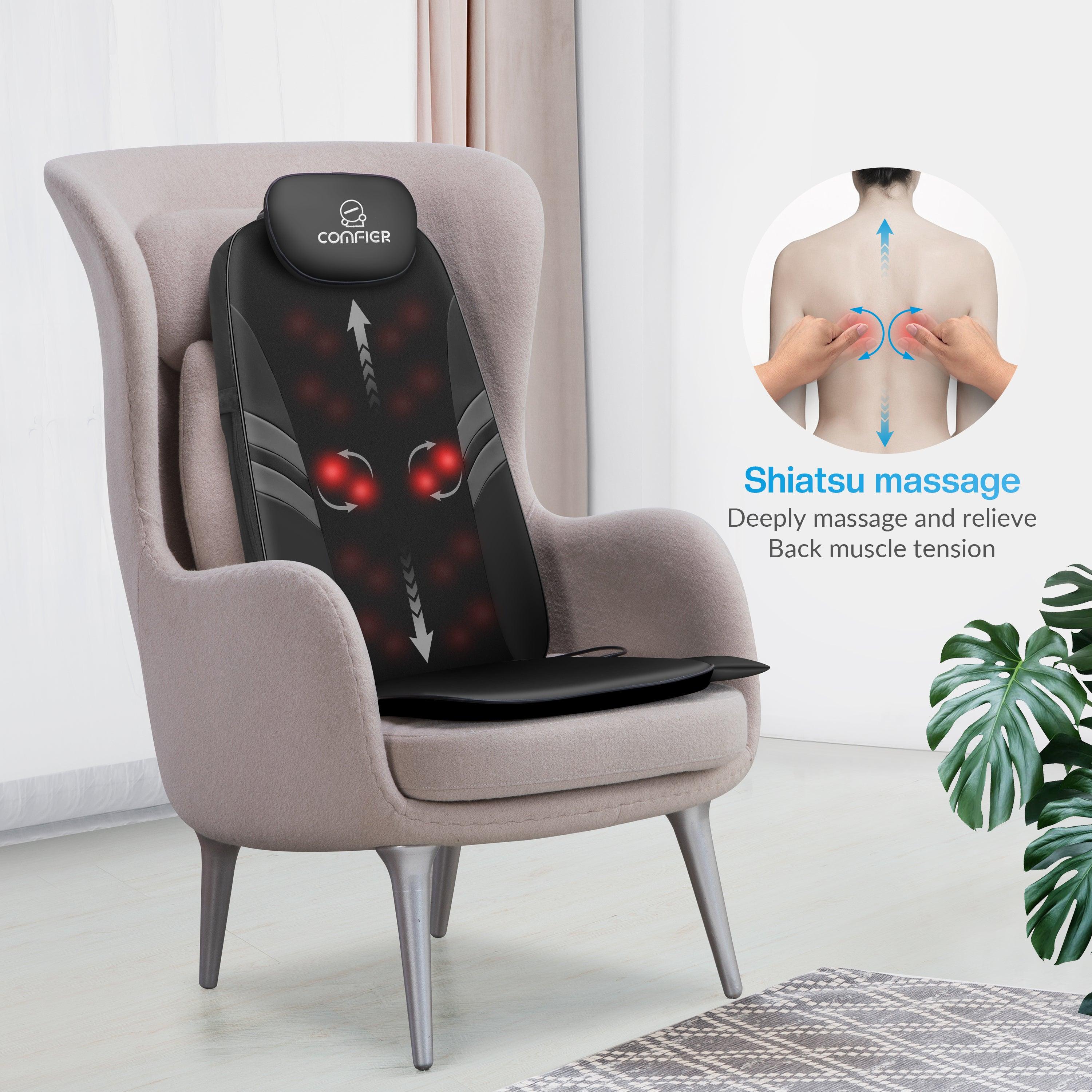 Comfier Back Massager Comfier Back Massager for Back Pain Relief with APP Control, Shiatsu Massage Chair Pad CF-2506