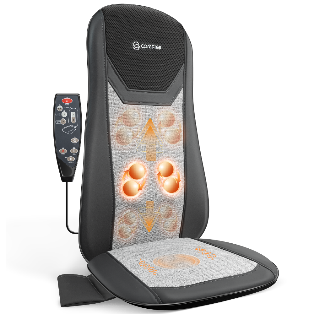 Comfier Back Massager Comfier Back Massager with Heat, Full Back Massager for Chair with 2 Shiatsu Speeds, Heated Chair Massage Pad with Spot ,Massage Seat Pad for Home Office use CF-2405