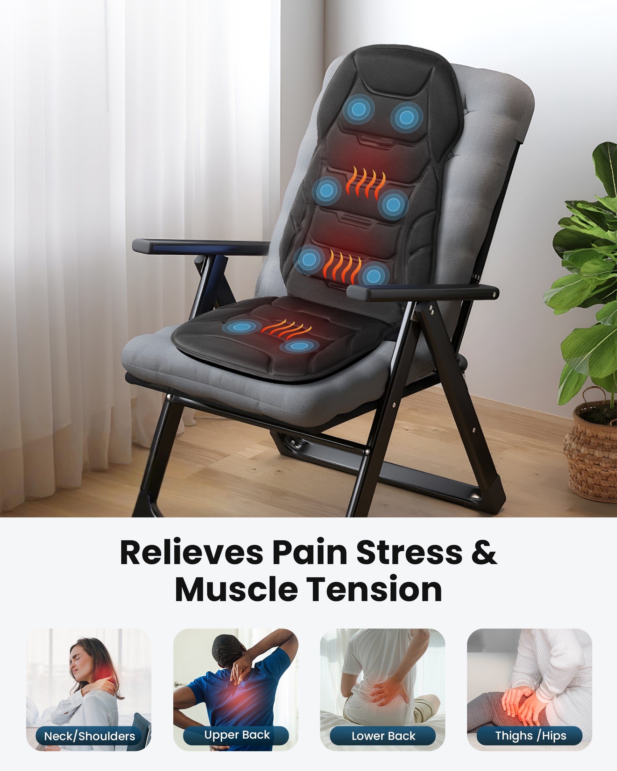 COMFIER Vibration Massage Seat Cushion with 8 Massage Nodes & 5 Modes - 2402 COMFIER Vibration Massage Seat Cushion with 8 Massage Nodes & 5 Modes - 2402