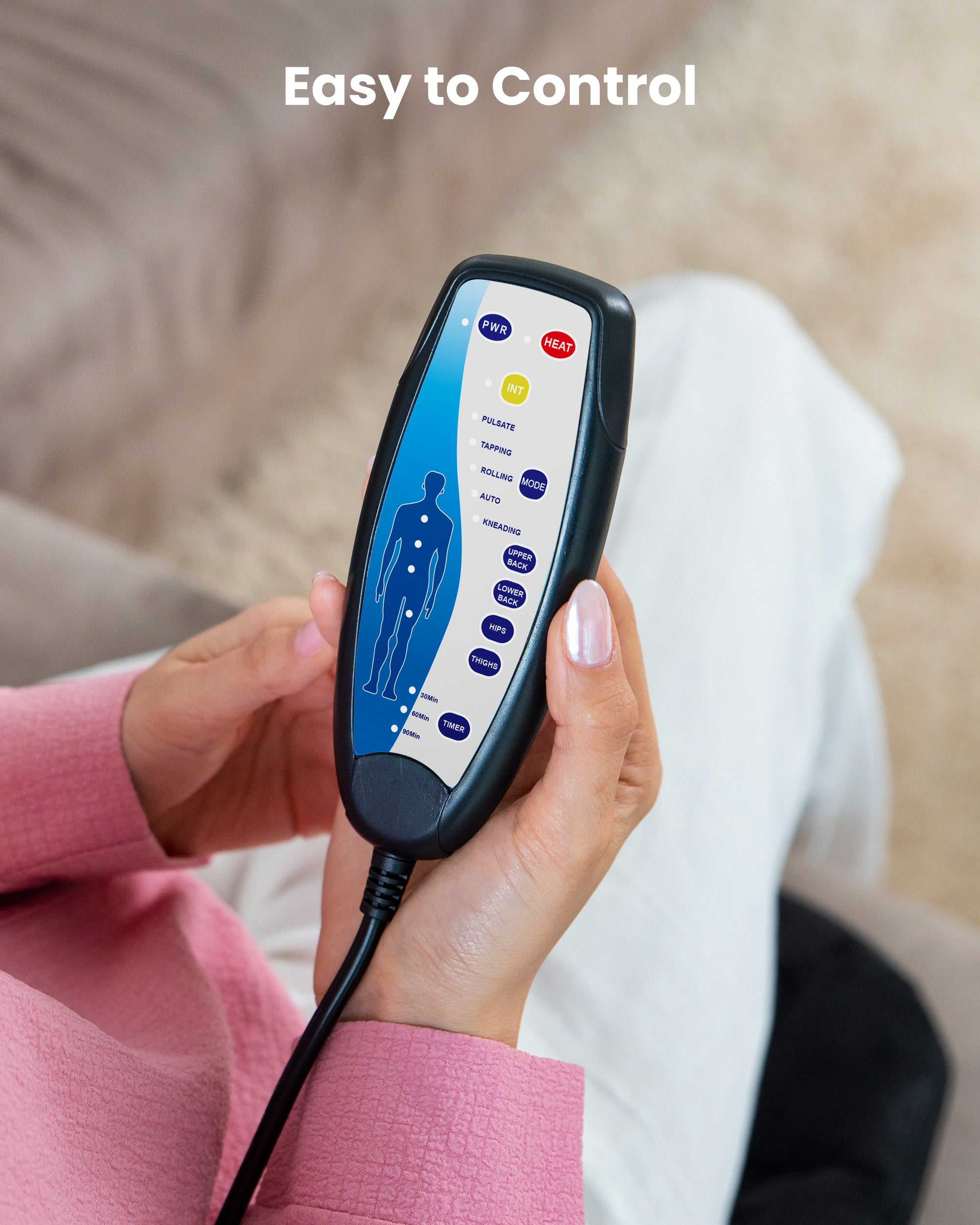 Comfier Back Massager Comfier Back Massager with Heat, Vibration Massage Seat Cushion with 8 Massage Nodes & 5 Modes, Adjustable Chair Massage Pad for Home Office, Heated Chair Pad CF-2402