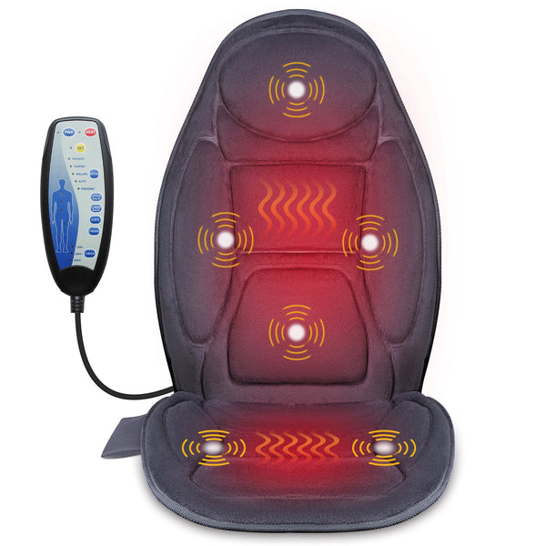 Comfier Back Massager COMFIER Christmas Gifts Back Massage seat Cushion,5 Massage Modes & 4 Insentities Vibration, Back Massager for Chair, Massager Chair Pad with Heat for Home Office Use CF-2602