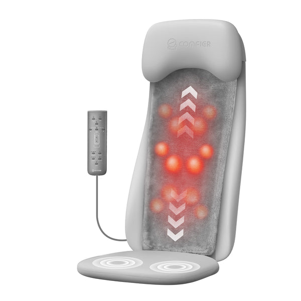Comfier Back Massager Comfier Shiatsu Back Massager with Heat, Deep Tissue Kneading Chair Massager with Vibration, 2D/3D Shiatu Massage Seat Cushion, Full Back Massage Chair Pad CF-2311