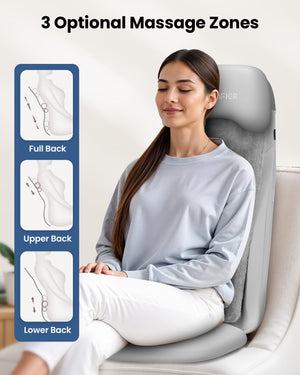 Comfier Back Massager Comfier Shiatsu Back Massager with Heat, Deep Tissue Kneading Chair Massager with Vibration, 2D/3D Shiatu Massage Seat Cushion, Full Back Massage Chair Pad CF-2311