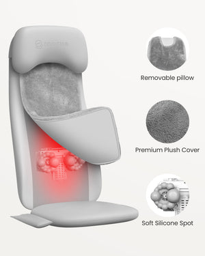 Comfier Back Massager Comfier Shiatsu Back Massager with Heat, Deep Tissue Kneading Chair Massager with Vibration, 2D/3D Shiatu Massage Seat Cushion, Full Back Massage Chair Pad CF-2311