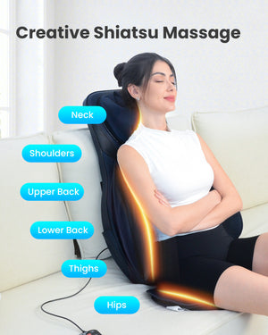 Comfier Back Massager COMFIER Shiatsu Neck Back Massager with Heat, Massage Chair Pad with Tapping,Kneading Chair Massager,Seat Massager for Neck, Back and Shoulders CF-2406