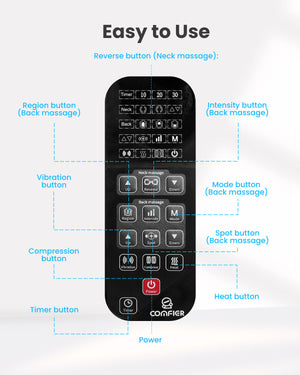 Comfier Back Massager COMFIER Shiatsu Neck Back Massager with Heat, Massage Chair Pad with Tapping,Kneading Chair Massager,Seat Massager for Neck, Back and Shoulders CF-2406