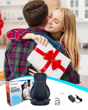 Comfier Back Massager COMFIER Shiatsu Neck Back Massager with Heat, Massage Chair Pad with Tapping,Kneading Chair Massager,Seat Massager for Neck, Back and Shoulders CF-2406