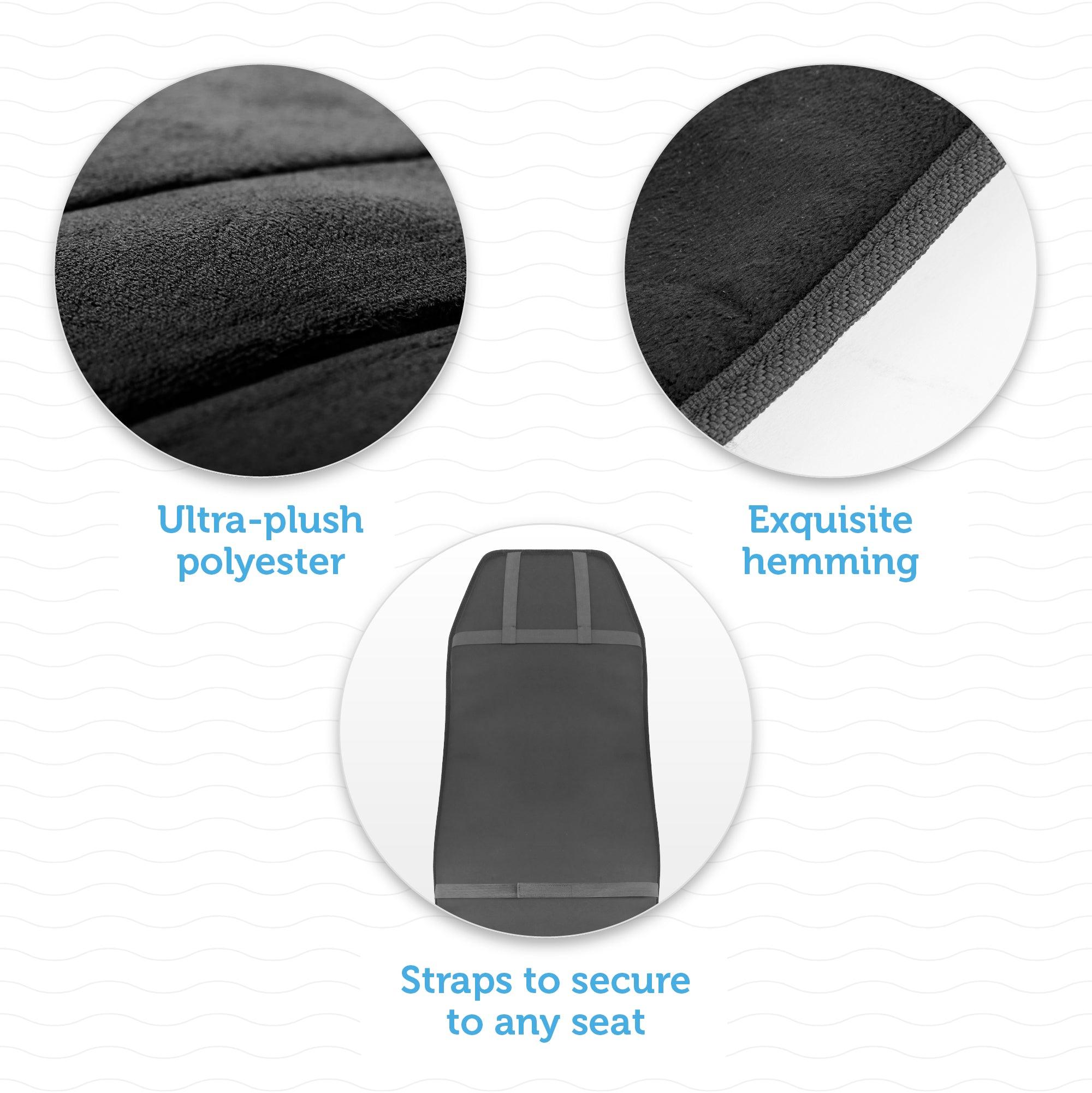 Ultra-plush polyester straps secure chair massager for office chair