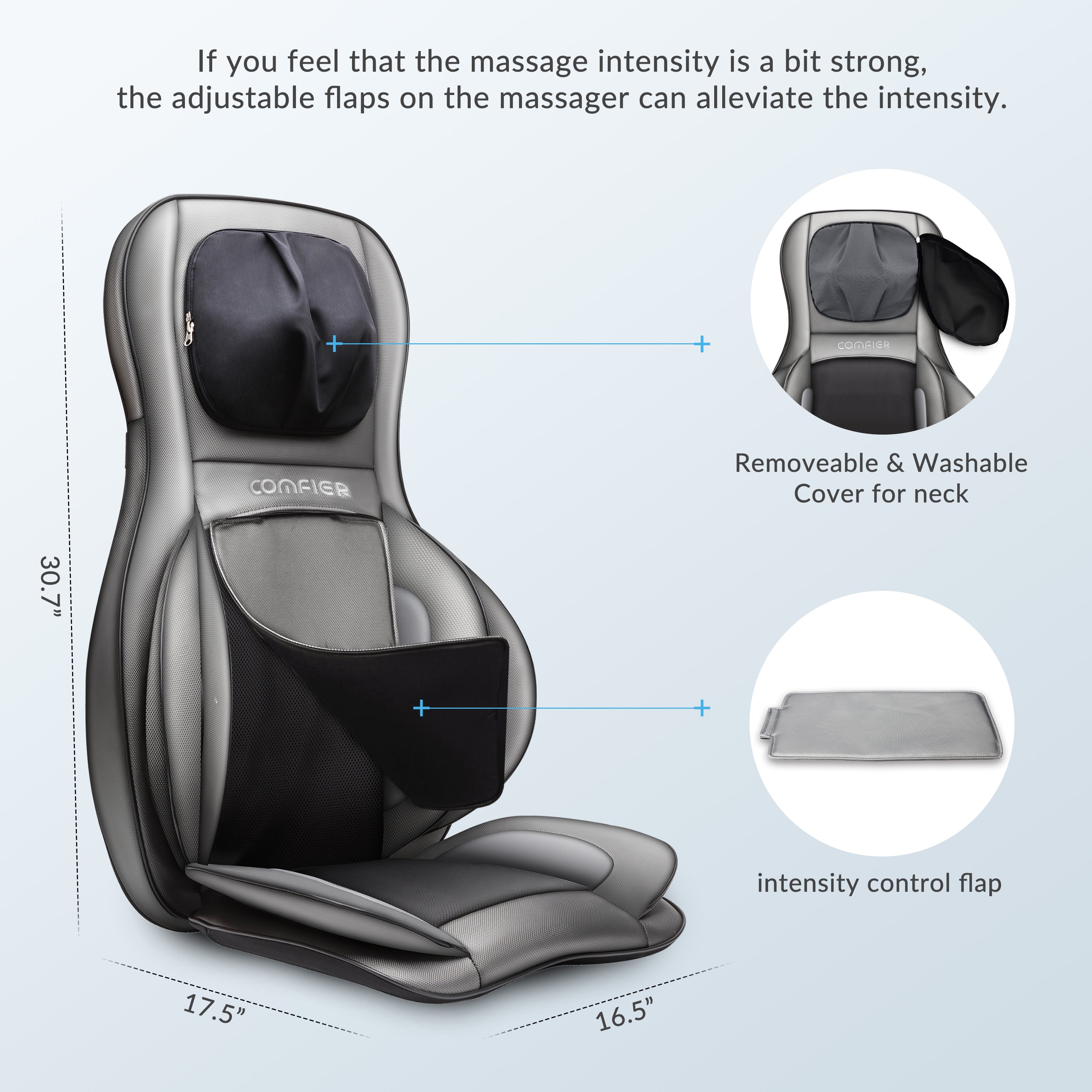 Comfier Back Massager Neck & Back Massager with Air Compress & Shiatsu CF-2309