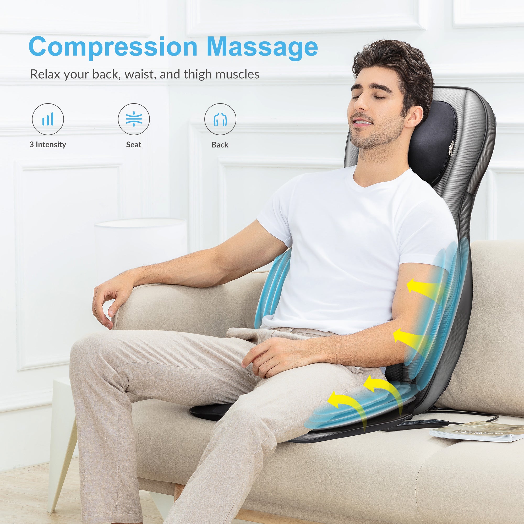 Comfier Back Massager Neck & Back Massager with Air Compress & Shiatsu CF-2309