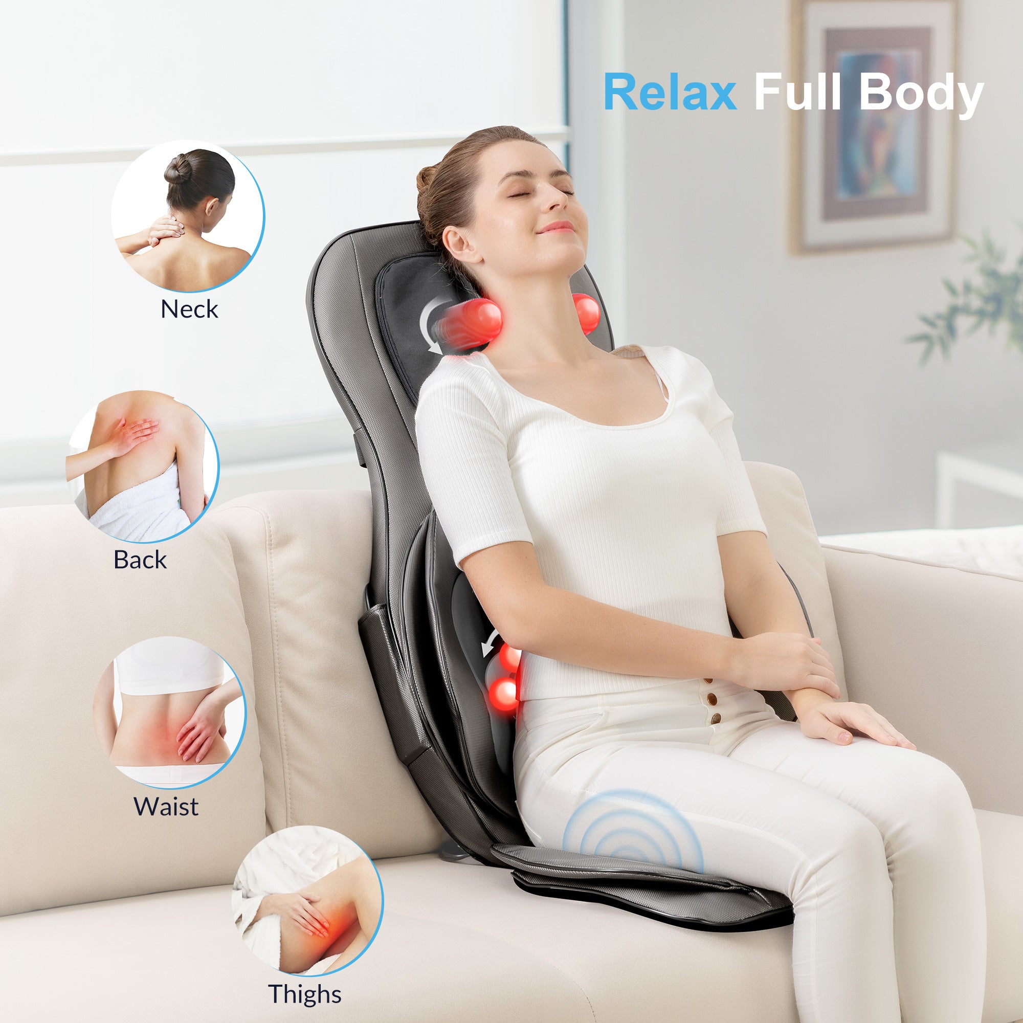 Comfier Back Massager Neck & Back Massager with Air Compress & Shiatsu CF-2309