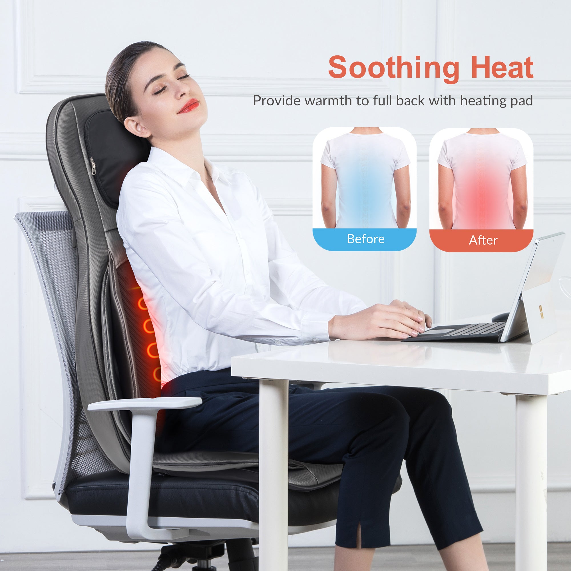 Comfier Back Massager Neck & Back Massager with Air Compress & Shiatsu CF-2309