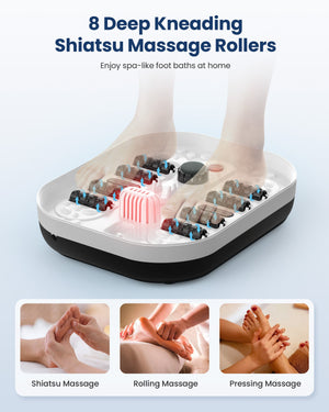 Comfier Bathroom Accessories Comfier Collapsible Foot Spa Bath Massager with Heat, Pedicure Foot Spa with Bubbles, Red Light, Pumice Stone and Shiatsu Massage Rollers, Heated Bath Spa for Relaxation and Stress Relief CF-5415