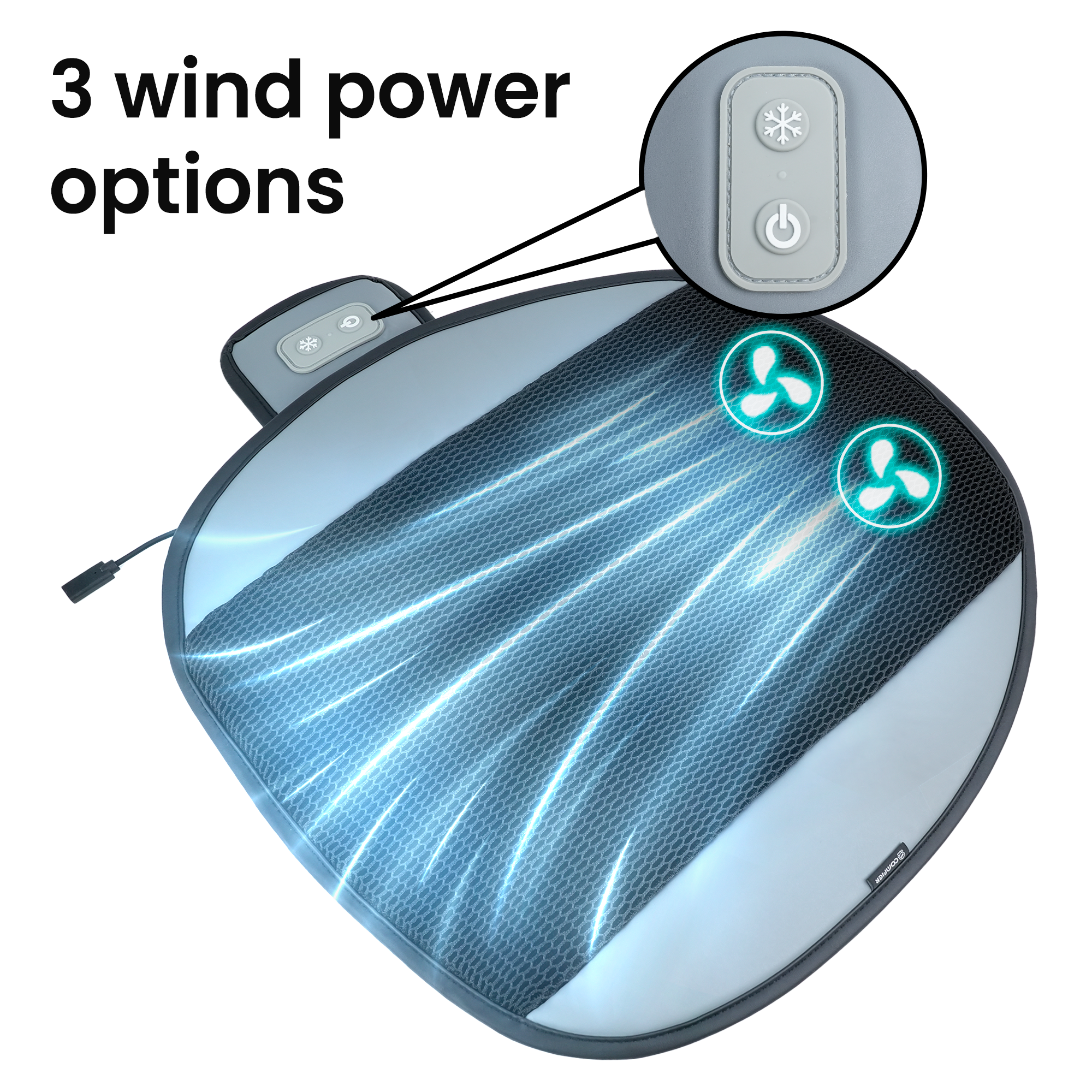 Comfier Cooling Seat Cushion Comfier Cooling Seat Cushion with Fans, Cooling Seat Covers for Car, Quick Cooling & 3 Speed Adjustable, Cooling Car Seat Cushion for Cars Home Office CF-1401