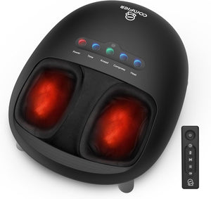 Comfier Foot Massager Black Comfier Shiatsu Foot Massager with Heat, Kneading and Vibration Massage Electric Heated Foot Massager, Up to size 14 CF- 5332